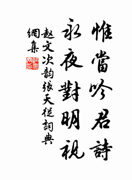 赵文惟当吟君诗，永夜对明视书法作品欣赏
