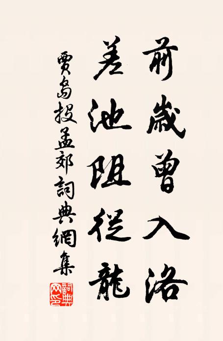 贾岛前岁曾入洛，差池阻从龙书法作品欣赏