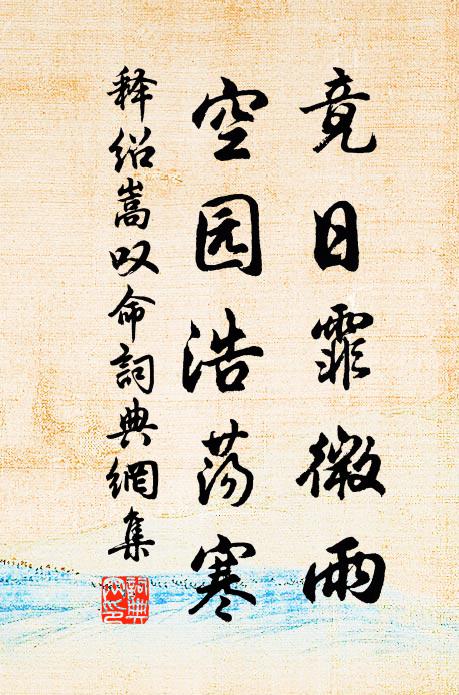 释绍嵩竟日霏微雨，空园浩荡寒书法作品欣赏