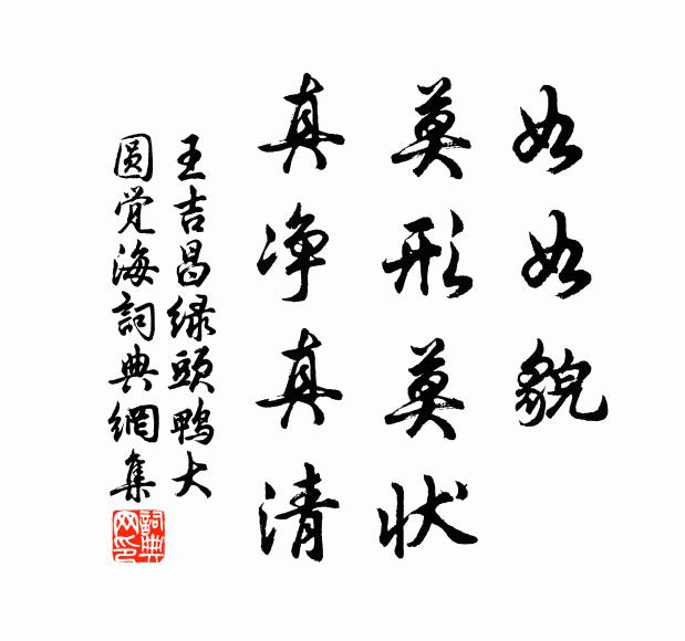 王吉昌如如貌、莫形莫状，真净真清书法作品欣赏