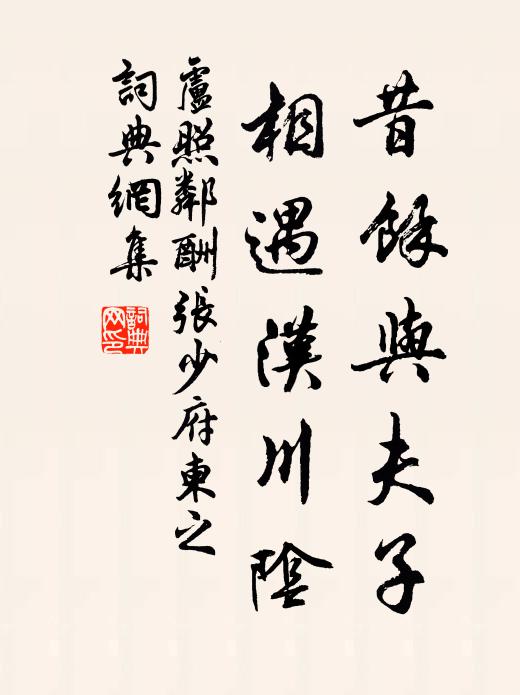 卢照邻昔余与夫子，相遇汉川阴书法作品欣赏