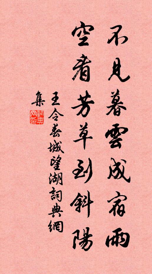 王令不见暮云成宿雨，空看芳草到斜阳书法作品欣赏