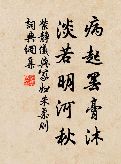 紫静仪病起罢膏沐，淡若明河秋书法作品欣赏