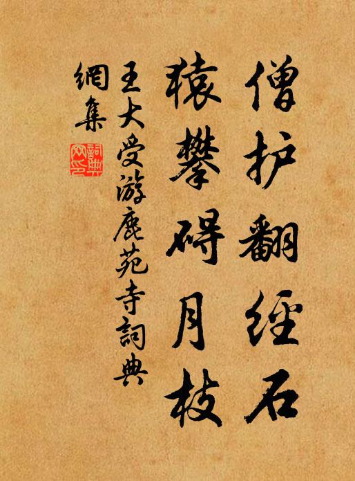 王大受僧护翻经石，猿攀碍月枝书法作品欣赏