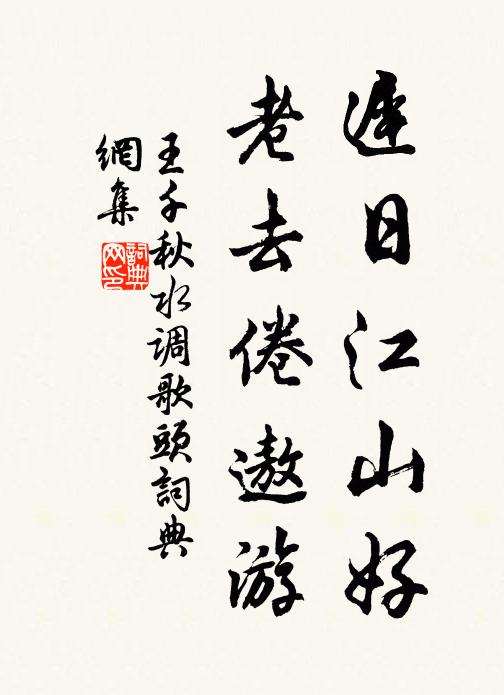 王千秋迟日江山好，老去倦遨游书法作品欣赏