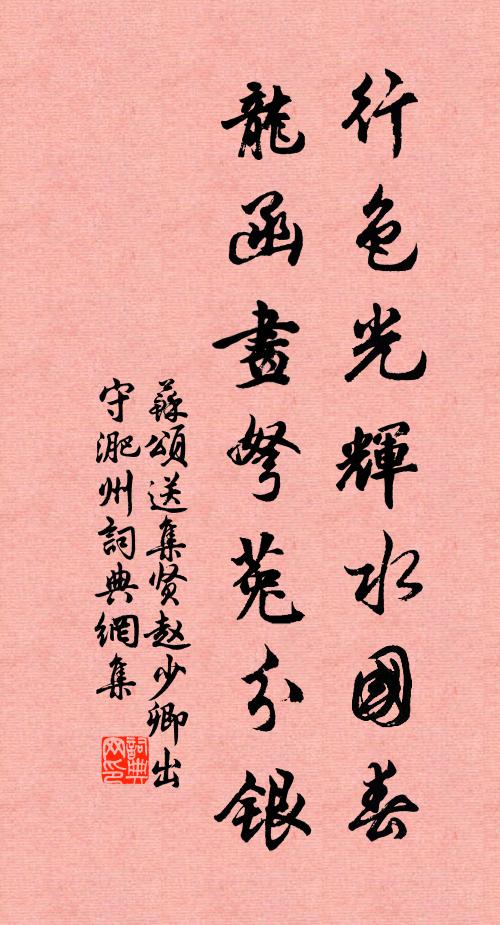 苏颂行色光辉水国春，龙函画弩菟分银书法作品欣赏