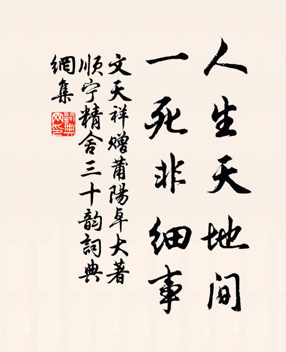 文天祥人生天地间，一死非细事书法作品欣赏