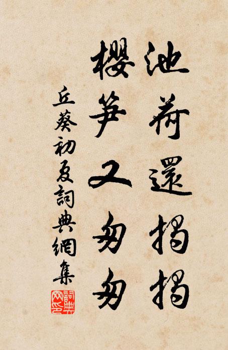 丘葵池荷还揭揭，樱笋又匆匆书法作品欣赏