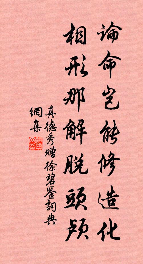 真德秀论命岂能修造化，相形那解脱头颅书法作品欣赏
