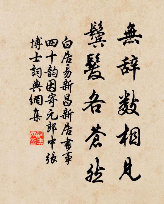 白居易无辞数相见，鬓发各苍然书法作品欣赏