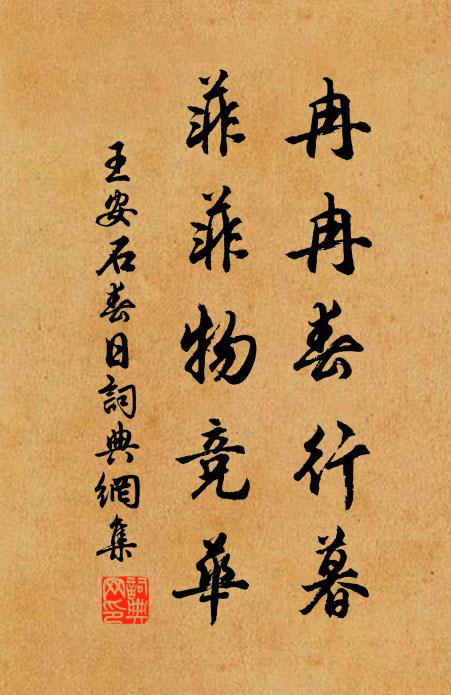王安石冉冉春行暮，菲菲物竞华书法作品欣赏