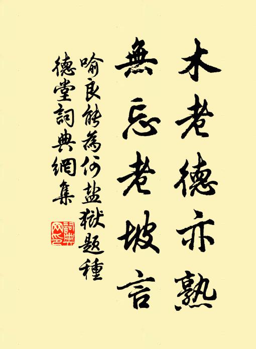 喻良能木老德亦熟，无忘老坡言书法作品欣赏