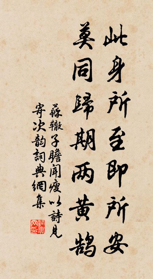 苏辙此身所至即所安，莫同归期两黄鹄书法作品欣赏