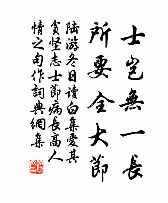 陆游士岂无一长，所要全大节书法作品欣赏