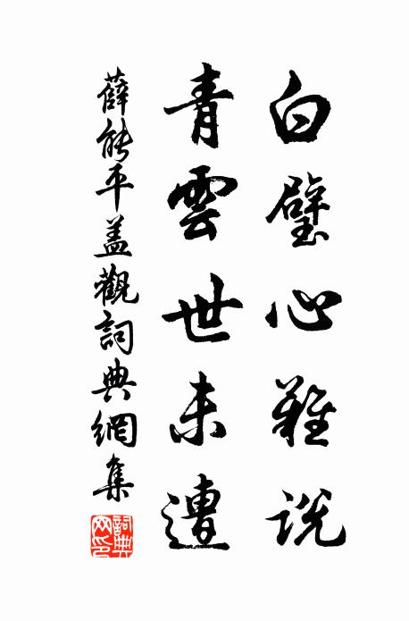 薛能白璧心难说，青云世未遭书法作品欣赏