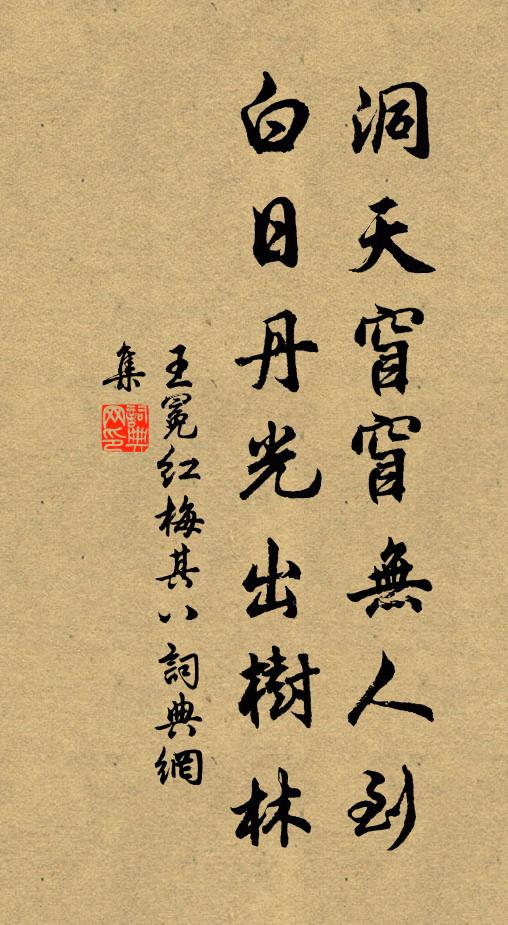王冕洞天窅窅无人到，白日丹光出树林书法作品欣赏
