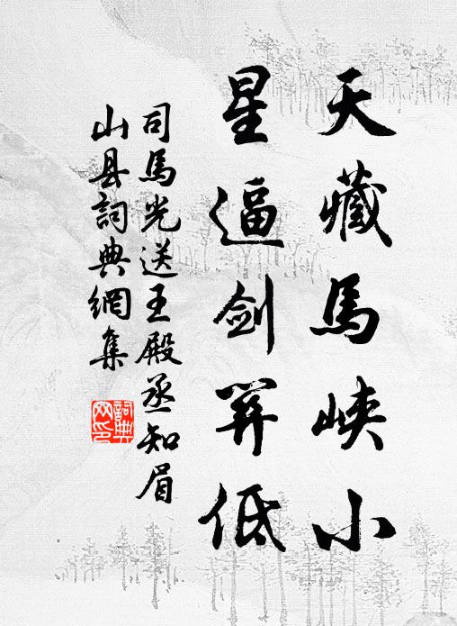 司马光天藏马峡小，星逼剑关低书法作品欣赏