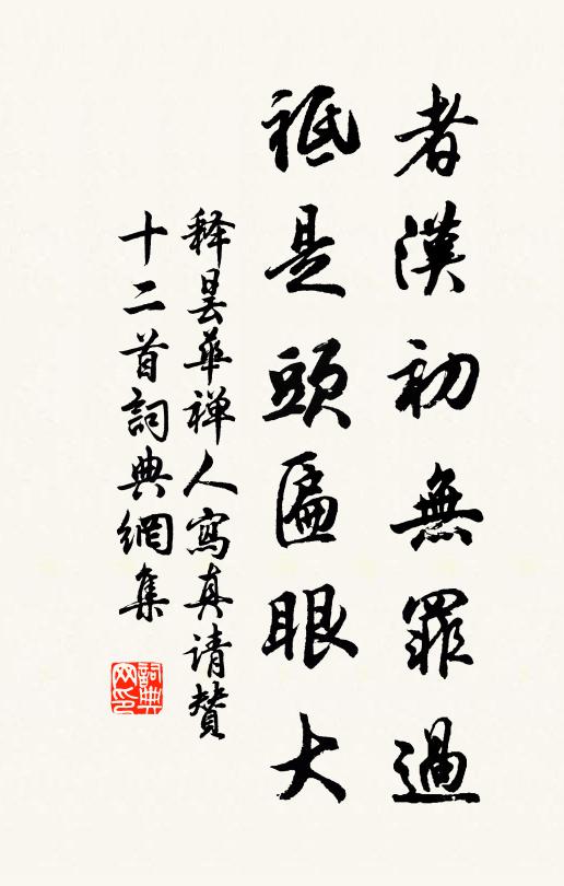 释昙华者汉初无罪过，祗是头匾眼大书法作品欣赏