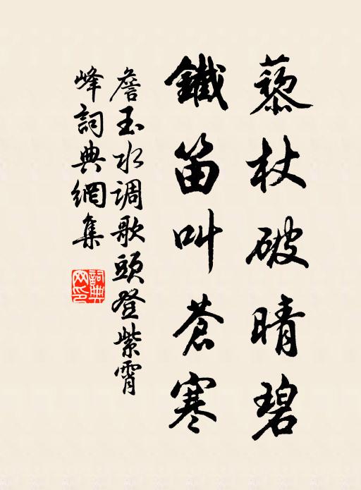 詹玉藜杖破晴碧，铁笛叫苍寒书法作品欣赏