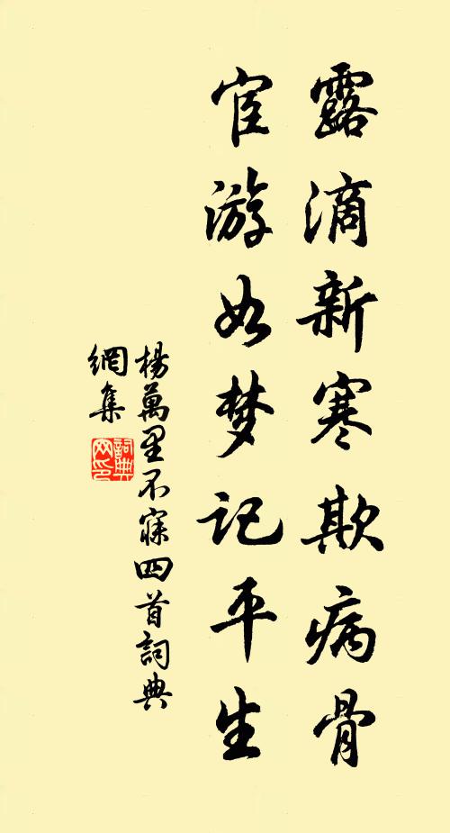 杨万里露滴新寒欺病骨，宦游如梦记平生书法作品欣赏