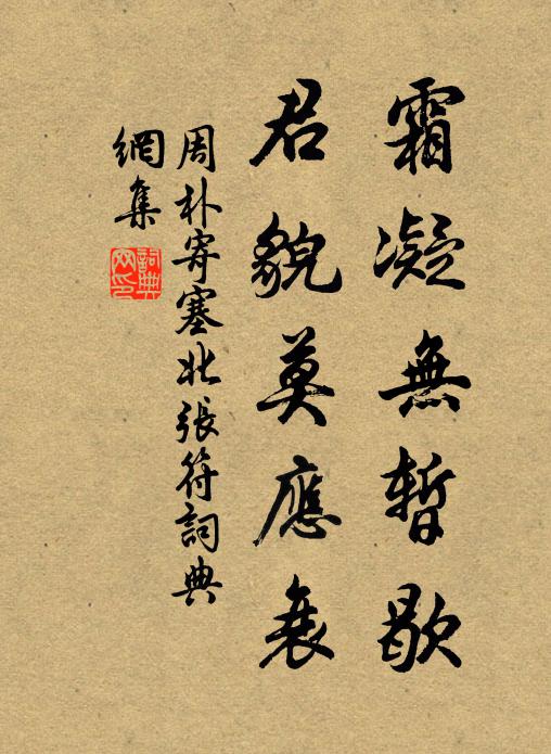 周朴霜凝无暂歇，君貌莫应衰书法作品欣赏