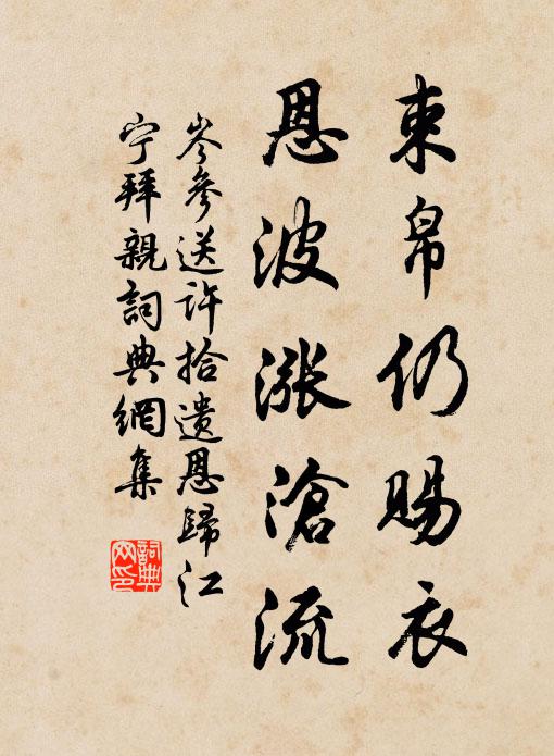 岑参束帛仍赐衣，恩波涨沧流书法作品欣赏