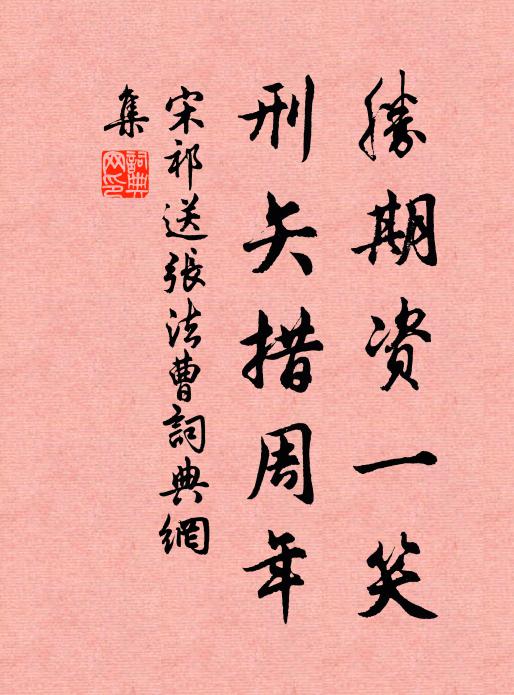 宋祁胜期资一笑，刑矢措周年书法作品欣赏