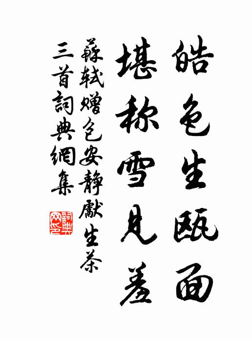 苏轼皓色生瓯面，堪称雪见羞书法作品欣赏