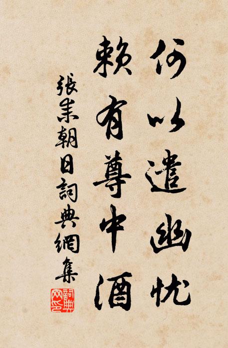 张耒何以遣幽忧，赖有尊中酒书法作品欣赏