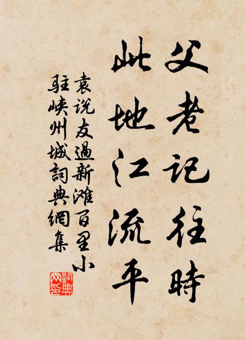 袁说友父老记往时，此地江流平书法作品欣赏