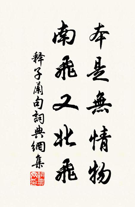 释子兰本是无情物，南飞又北飞。书法作品欣赏
