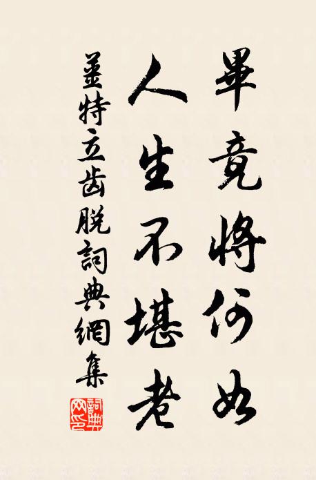 姜特立毕竟将何如，人生不堪老书法作品欣赏