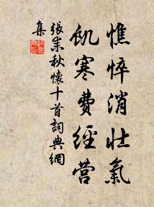 张耒憔悴消壮气，饥寒费经营书法作品欣赏