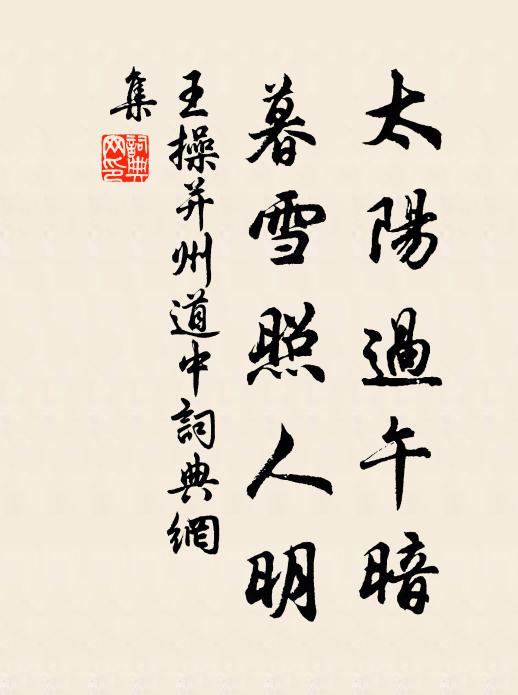 王操太阳过午暗，暮雪照人明书法作品欣赏