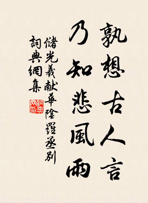 储光羲孰想古人言，乃知悲风雨书法作品欣赏