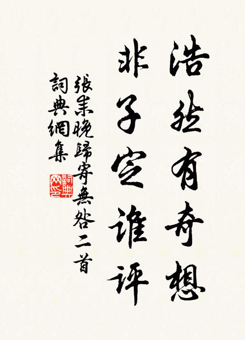 张耒浩然有奇想，非子定谁评书法作品欣赏