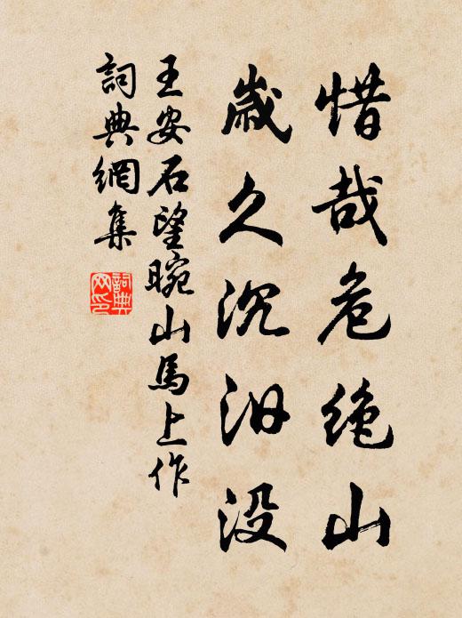 王安石惜哉危绝山，岁久沉汨没书法作品欣赏