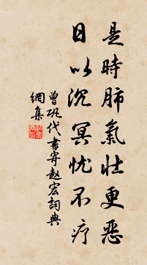 曾巩是时肺气壮更恶,日以沉冥忧不疗书法作品欣赏