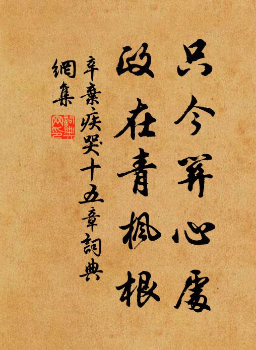 辛弃疾只今关心处，政在青枫根书法作品欣赏