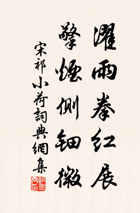 宋祁濯雨拳红展，擎烟侧钿微书法作品欣赏