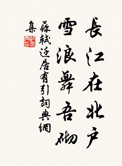 苏轼长江在北户，雪浪舞吾砌书法作品欣赏