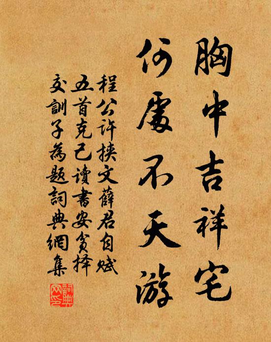 程公许胸中吉祥宅，何处不天游书法作品欣赏