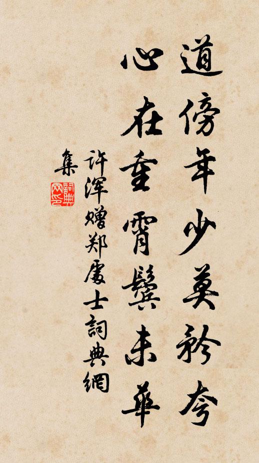 许浑道傍年少莫矜夸，心在重霄鬓未华书法作品欣赏