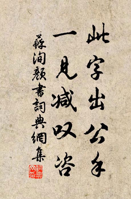 苏洵此字出公手,一见减叹咨书法作品欣赏