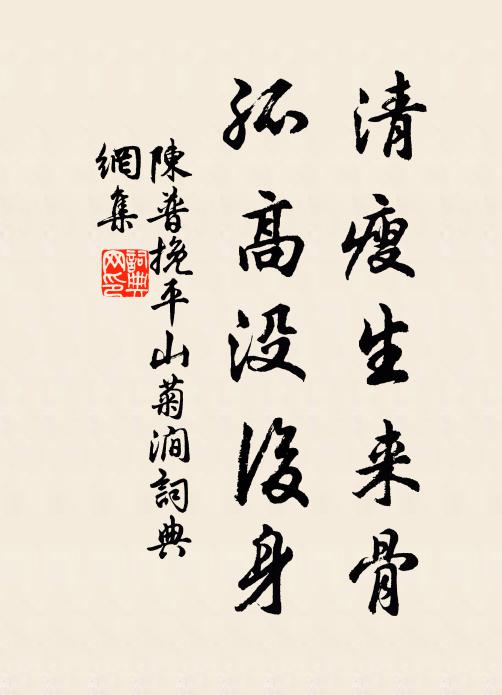 陈普清瘦生来骨，孤高没后身书法作品欣赏