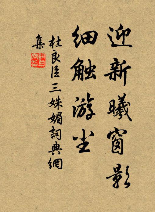 杜良臣迎新曦窗影，细触游尘书法作品欣赏