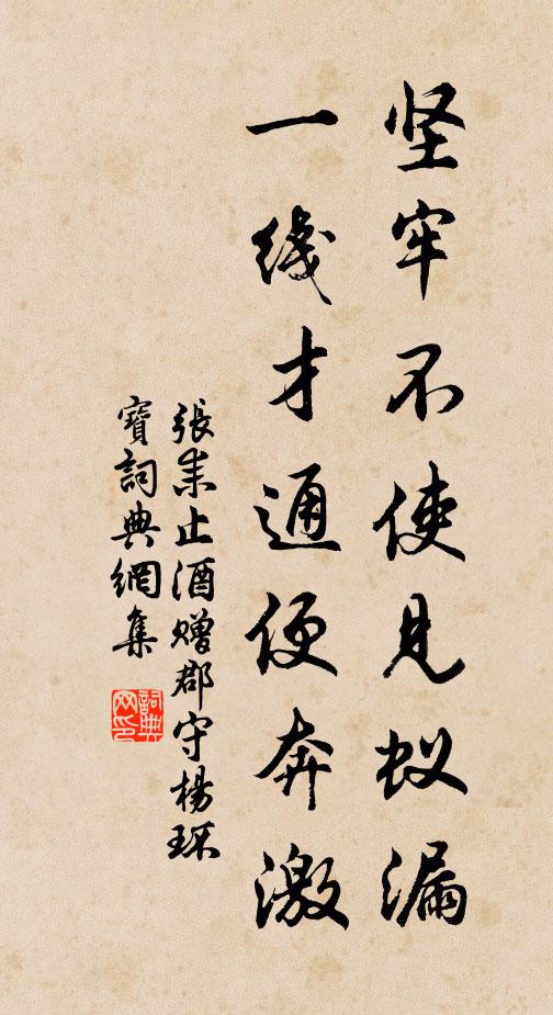 张耒坚牢不使见蚁漏，一线才通便奔激书法作品欣赏
