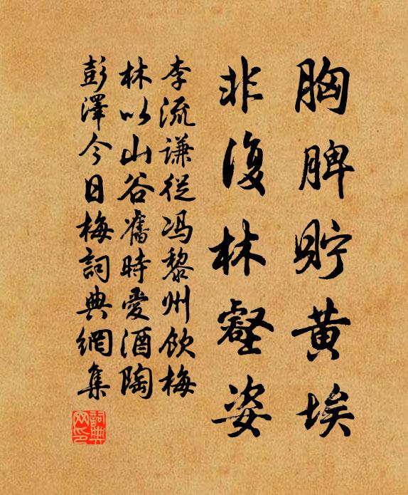 李流谦胸脾贮黄埃，非复林壑姿书法作品欣赏
