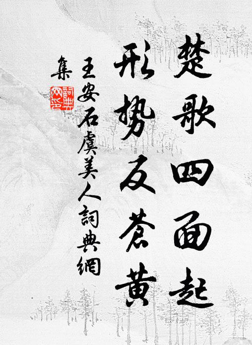 王安石楚歌四面起，形势反苍黄书法作品欣赏