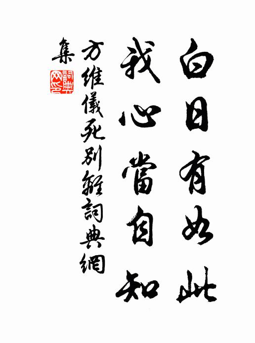 方维仪白日有如此，我心当自知书法作品欣赏